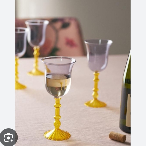 Anthropologie Other - ANTHROPOLOGIE Cinzia Glassware Yellow / Smoke NEW